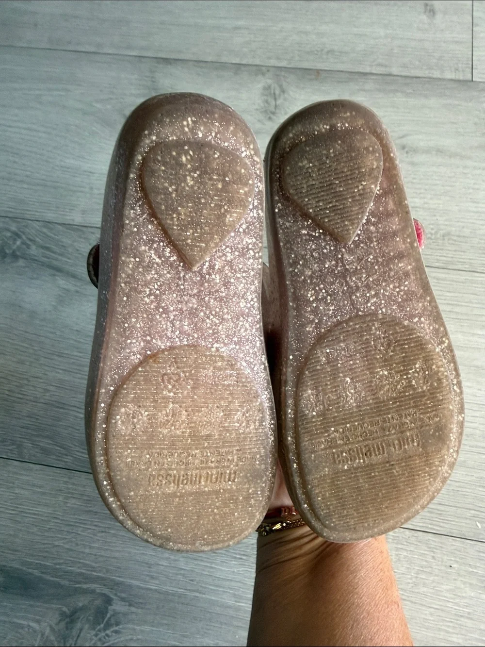 Mini Melissa Pink Glitter & Blush Floral Mary Jane Set